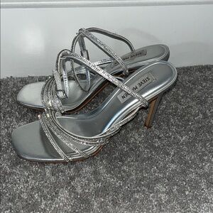 Steve Madden Shimmering Silver Strappy Heels
